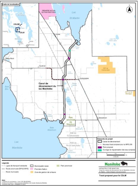 Figure 2 Composantes du projet de canal de déversement du lac Manitoba