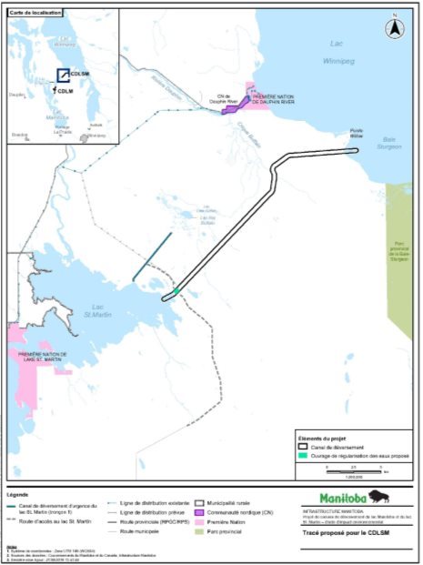 Figure 3 Composantes du projet de canal de déversement du lac Saint-Martin