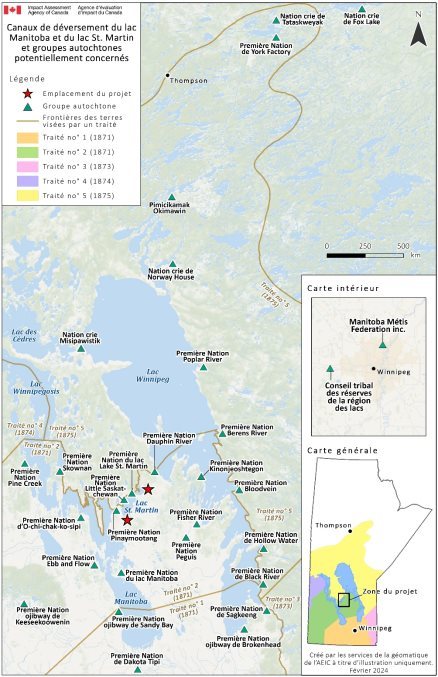 Figure 16 : Régions visées par un traité pour les groupes autochtones susceptibles d'être touchés par le projet