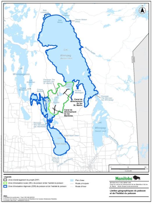Figure 9 Zones d'évaluation locale et régionale pour le poisson et l'habitat du poisson