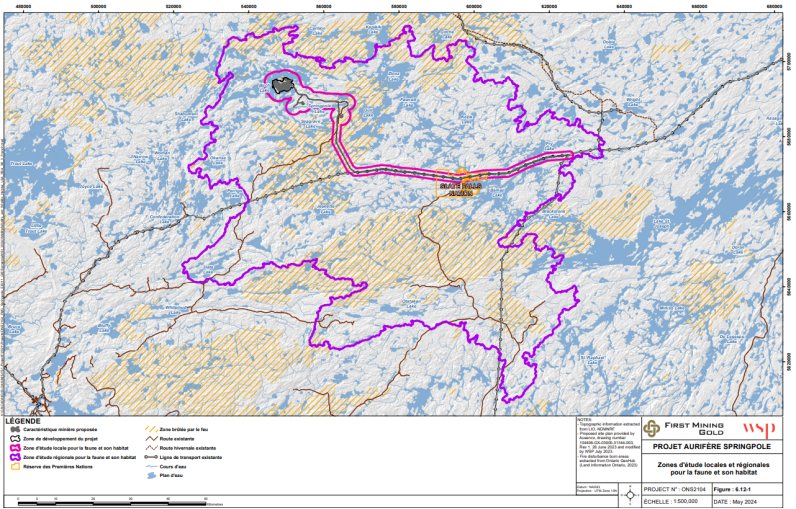 Figure 4-1 : Zones d'étude locales et régionales pour les oiseaux migrateurs