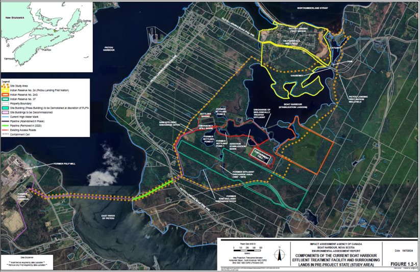 Figure 1: Components of the Current Boat Harbour Effluent Treatment Facility and Surrounding Lands in Pre-Project State