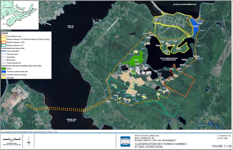 Figure 7 : Terres humides et cours d'eau dans la ZES