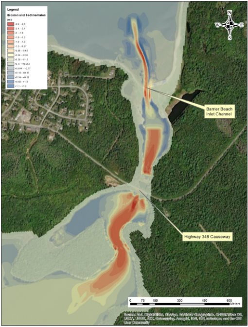 Figure 8: Cumulative Erosion and Sedimentation One Year Following Dam Removal