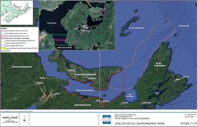 Figure C-2 : Limites spatiales du promoteur pour le milieu marin