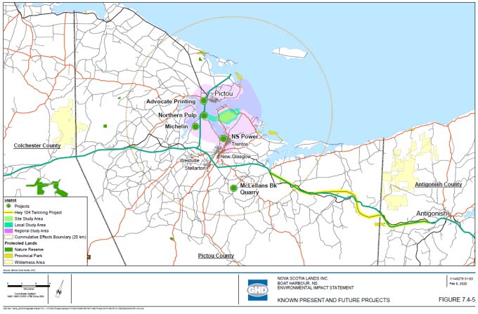 Projects considered in the Proponent's cumulative effects assessment include those located within a 20-kilometre radius from the SSA.