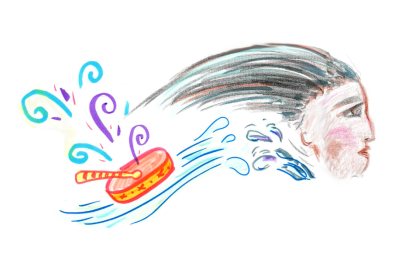 L'image dessinée à la main est un enregistrement graphique capturé lors des réunions du GTER. Elle montre un tambour, de l'eau et une femme, ce qui représente le rôle particulier des femmes en tant que gardiennes de l'eau.