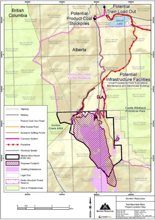 Figure 2 : Projet de réaménagement de la mine de Tent Mountain