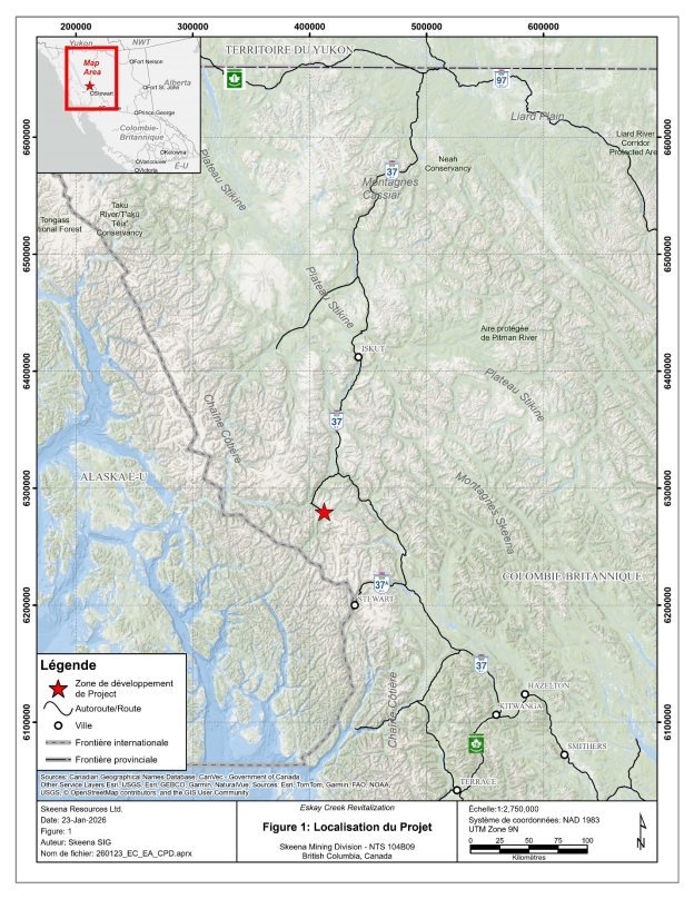 Figure 1 Emplacement du projet de revitalisation d'Eskay Creek
