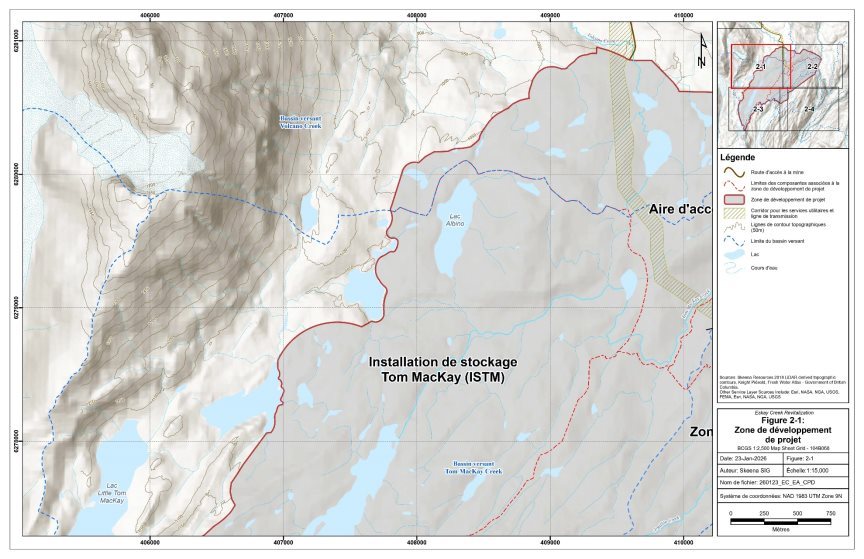 Figure 2-1 Zone de développement du projet de revitalisation d'Eskay Creek (détaillés)