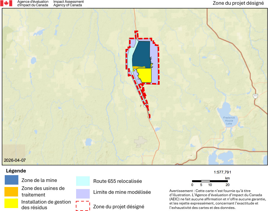 Le projet désigné a une capacité maximale d'extraction d'environ 88 millions de tonnes de minerai par an (environ 240 000 tonnes par jour) et une capacité d'alimentation de l'usine métallurgique d'environ 44 millions de tonnes par an (environ 120 000 tonnes par jour) sur une durée d'exploitation d'environ 41 ans.