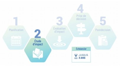Figure 3 : Étape de l'étude d'impact dans le cadre du processus d'évaluation d'impact