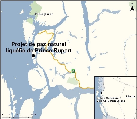 Carte indiquant l'emplacement du projet, tel que décrit dans le présent document.
